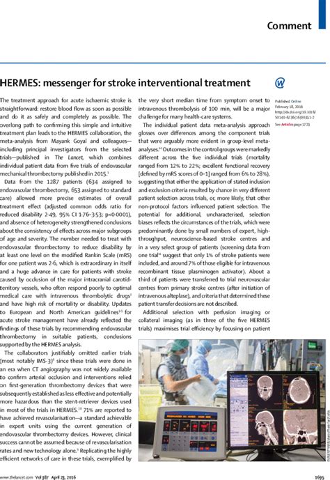 HERMES: messenger for stroke interventional treatment 